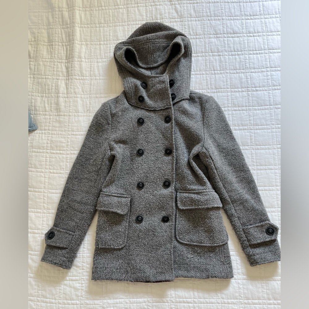 Gray Double-Breasted Women’s Wool Coat
